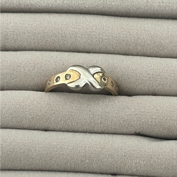 Jewelry - Vintage 10K solid two tone gold Infinity Ring - perfect for stacking